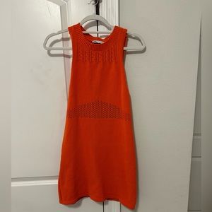 Zara orange knit dress